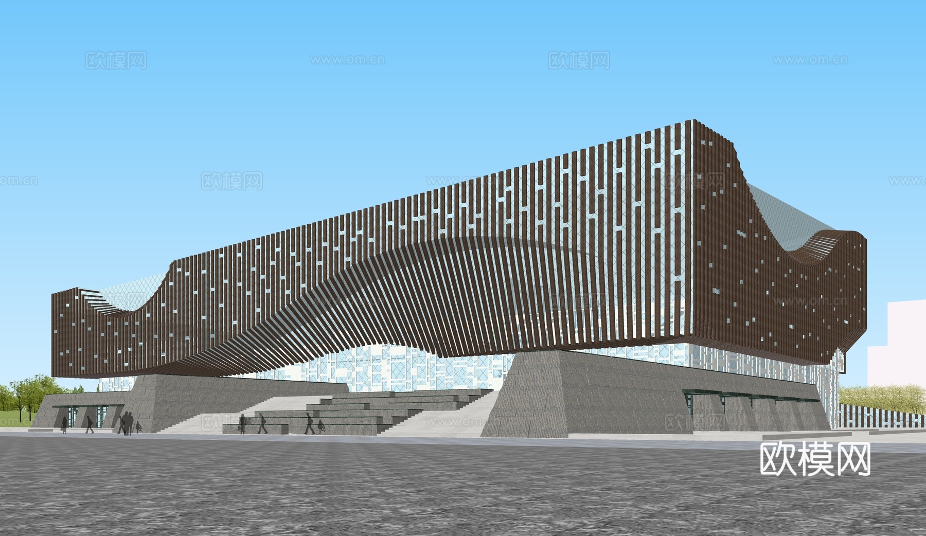现代博物馆 展览馆 科技馆 图书馆 艺术展厅su模型