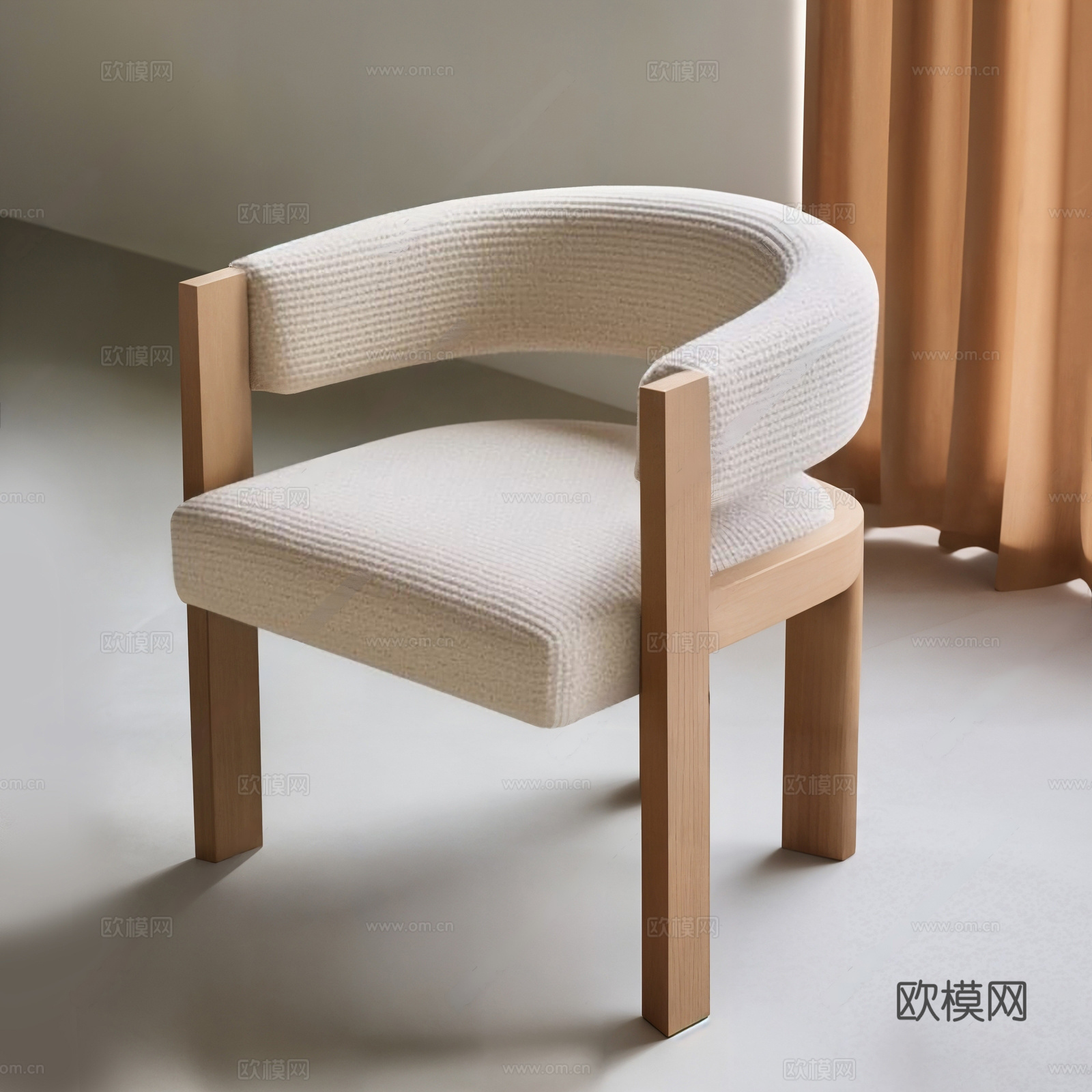 中古休闲椅 中古休闲椅 木椅 圈椅 布艺单椅 扶手椅 靠背椅3d模型