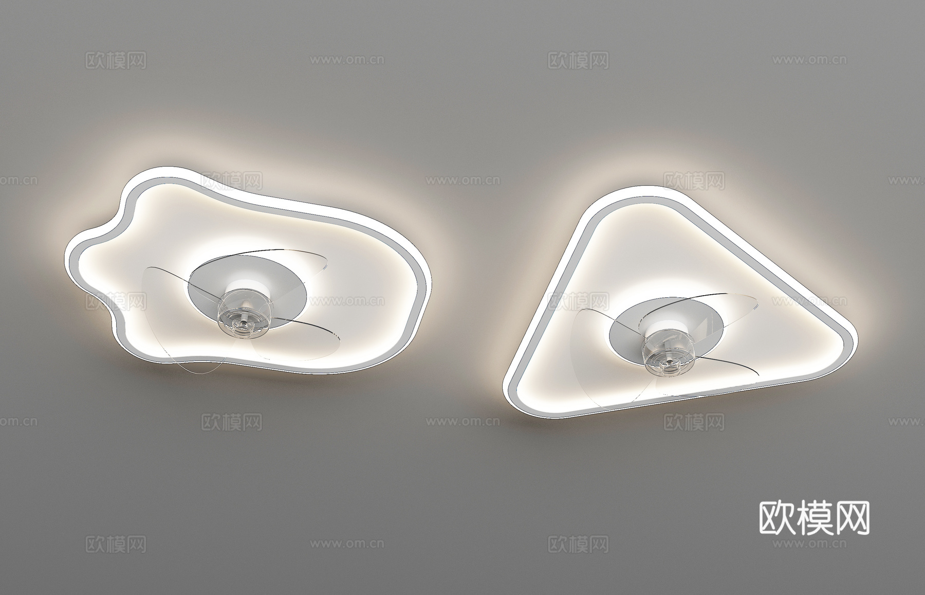 现代简约吸顶灯组合3d模型