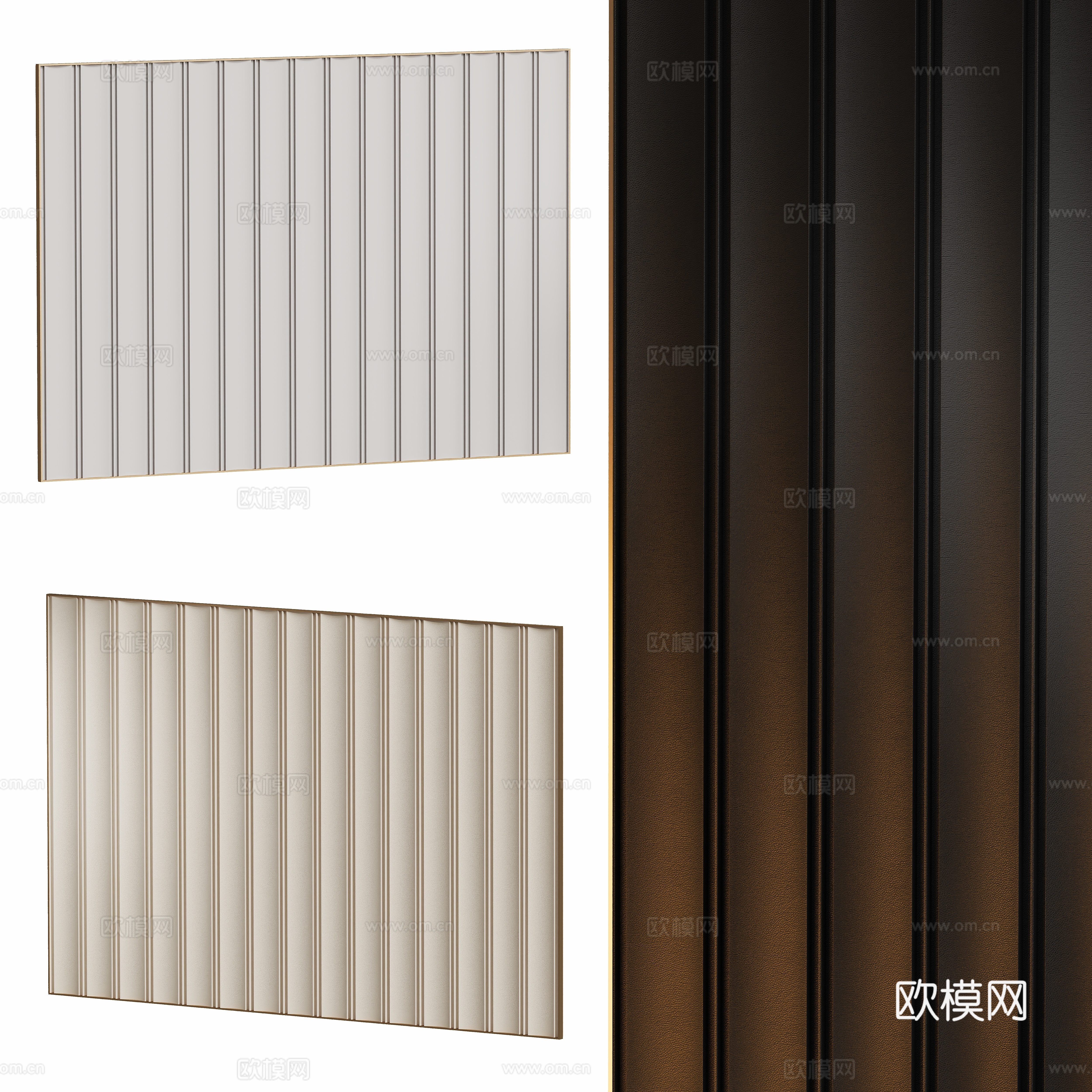 现代卧室背景墙su模型
