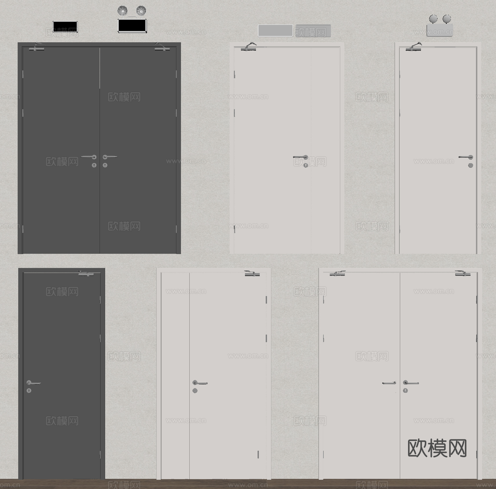消防门 安全门 防火门 安全出口su模型
