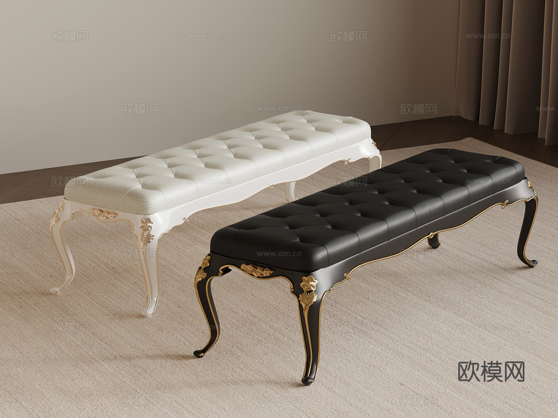 换鞋凳 法式换鞋凳3d模型