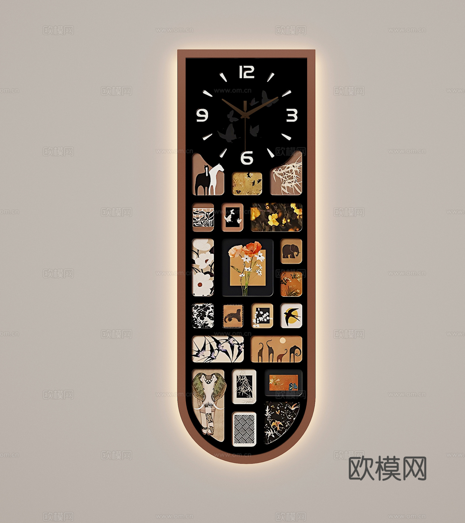 现代复古中古风墙饰挂件3d模型