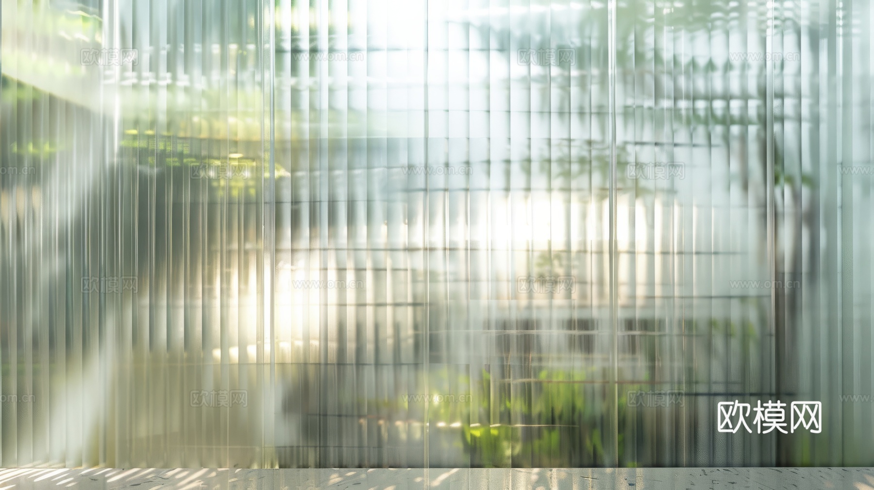 夹丝艺术玻璃幕墙隔断下载（渲染图8）