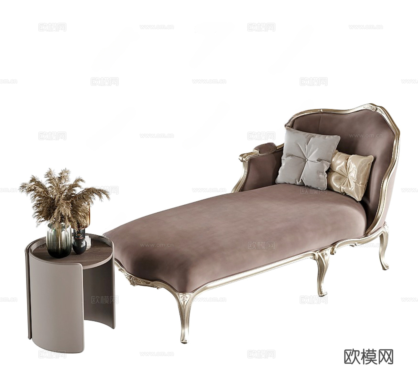 现代贵妃椅 沙发凳3d模型