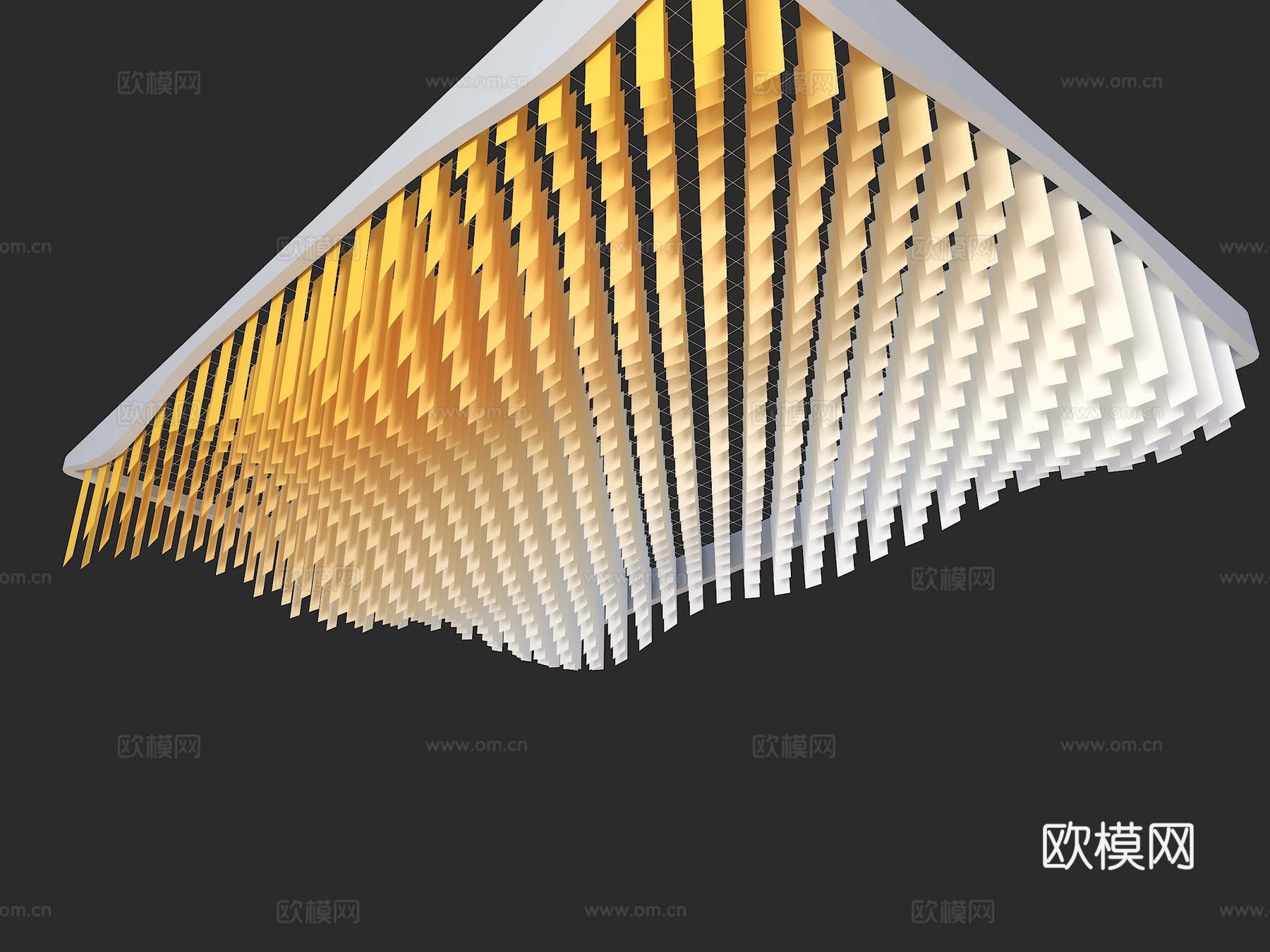 现代异形吊顶 格栅吊顶 曲面天花吊顶 波浪吊顶 工装吊顶 展3d模型