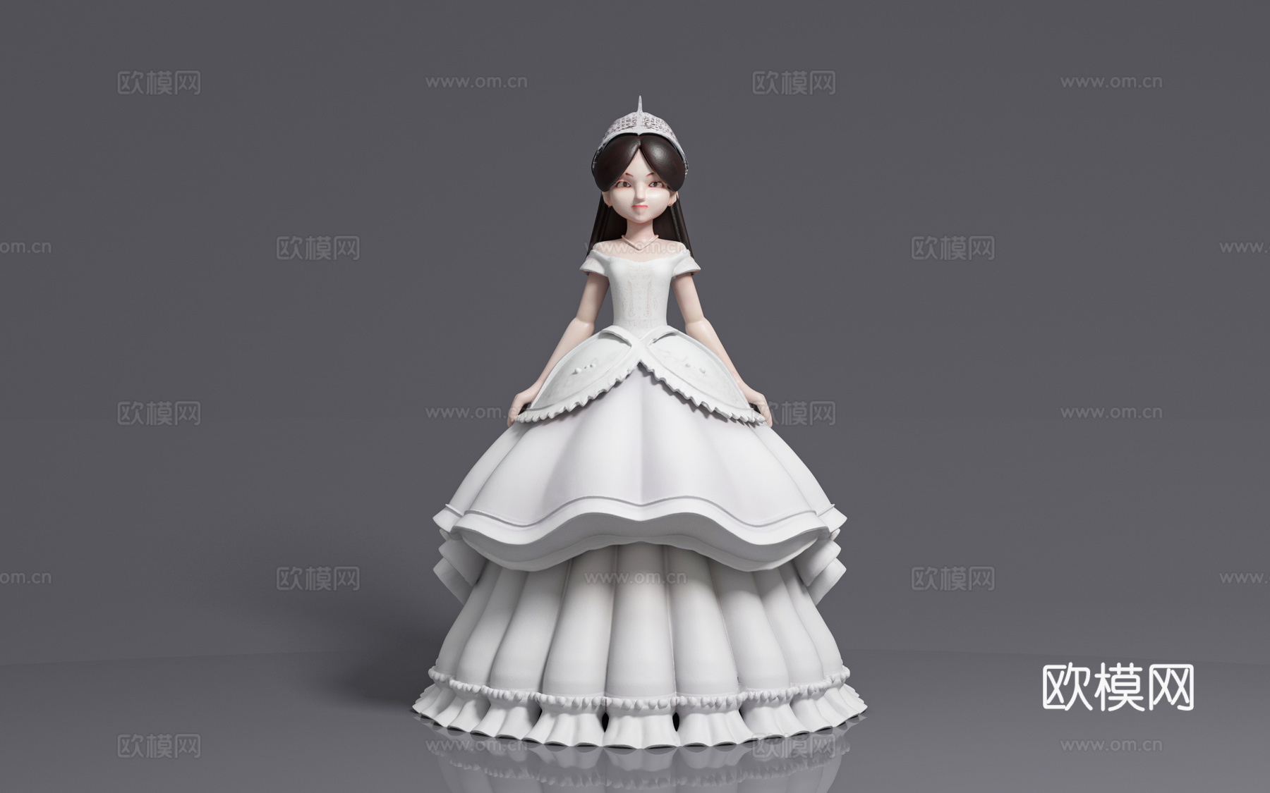 卡通人物 女人少女 公主婚纱 陈设饰品 手办摆件 美陈装饰3d模型