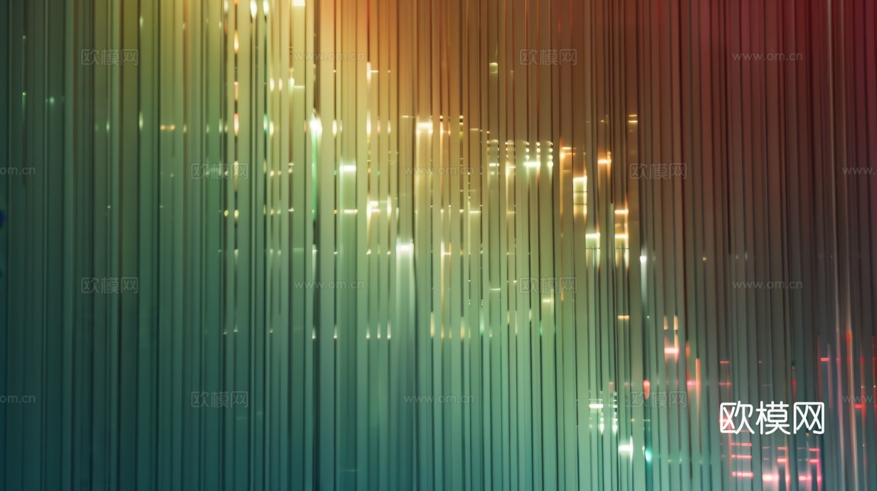 夹丝艺术玻璃幕墙隔断下载（渲染图2）