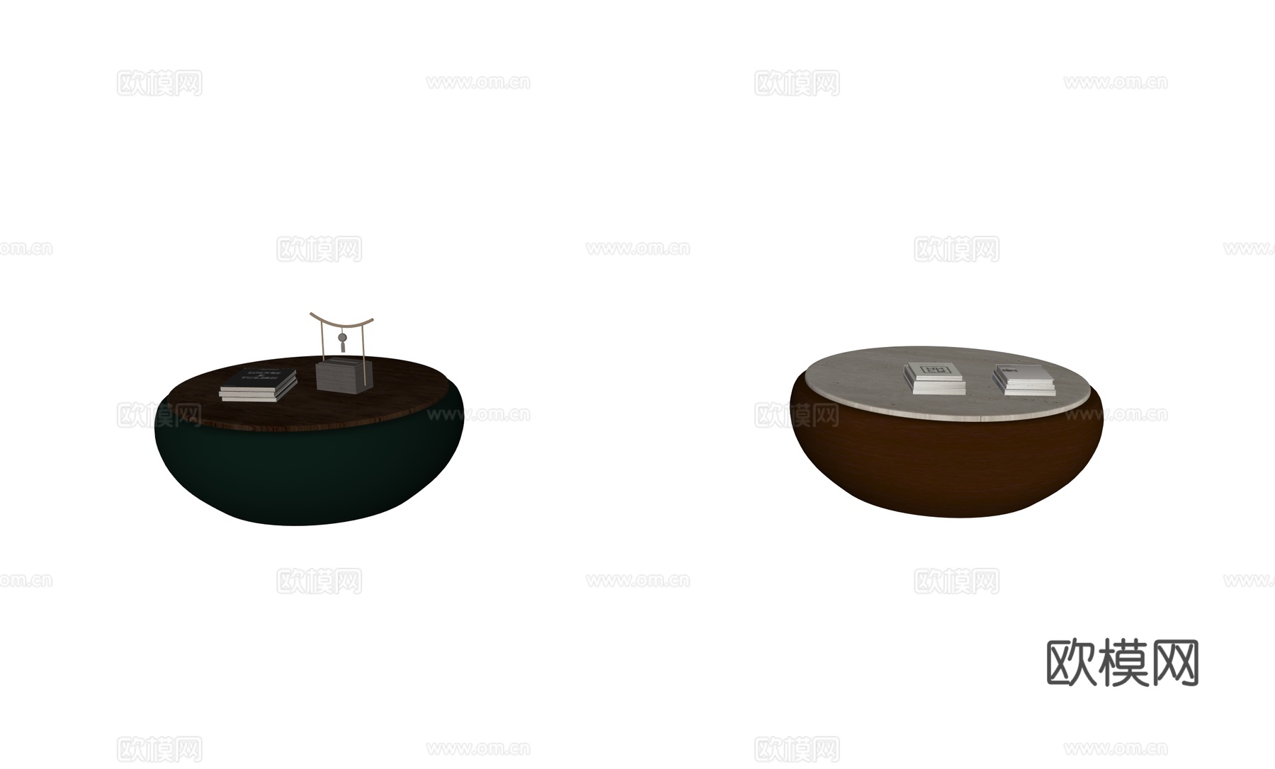 新中式圆形茶几su模型