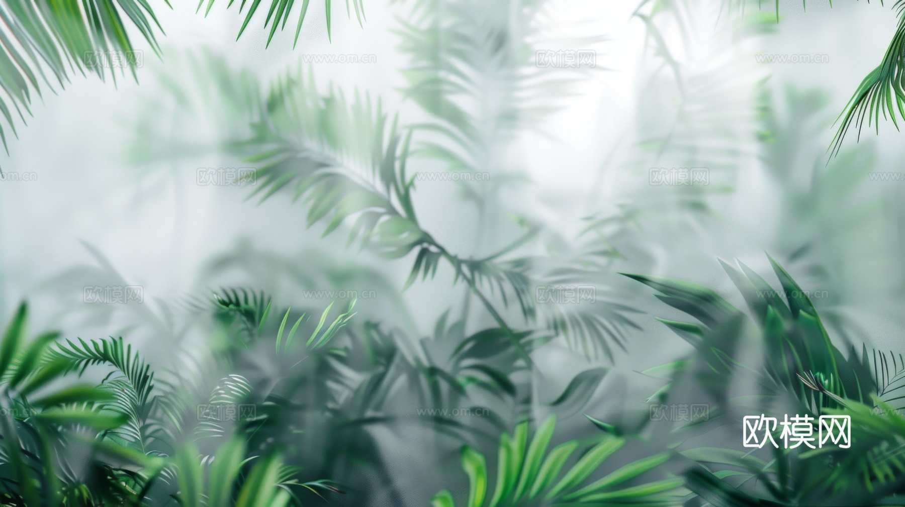 夹丝磨砂玻璃幕墙植物隔断