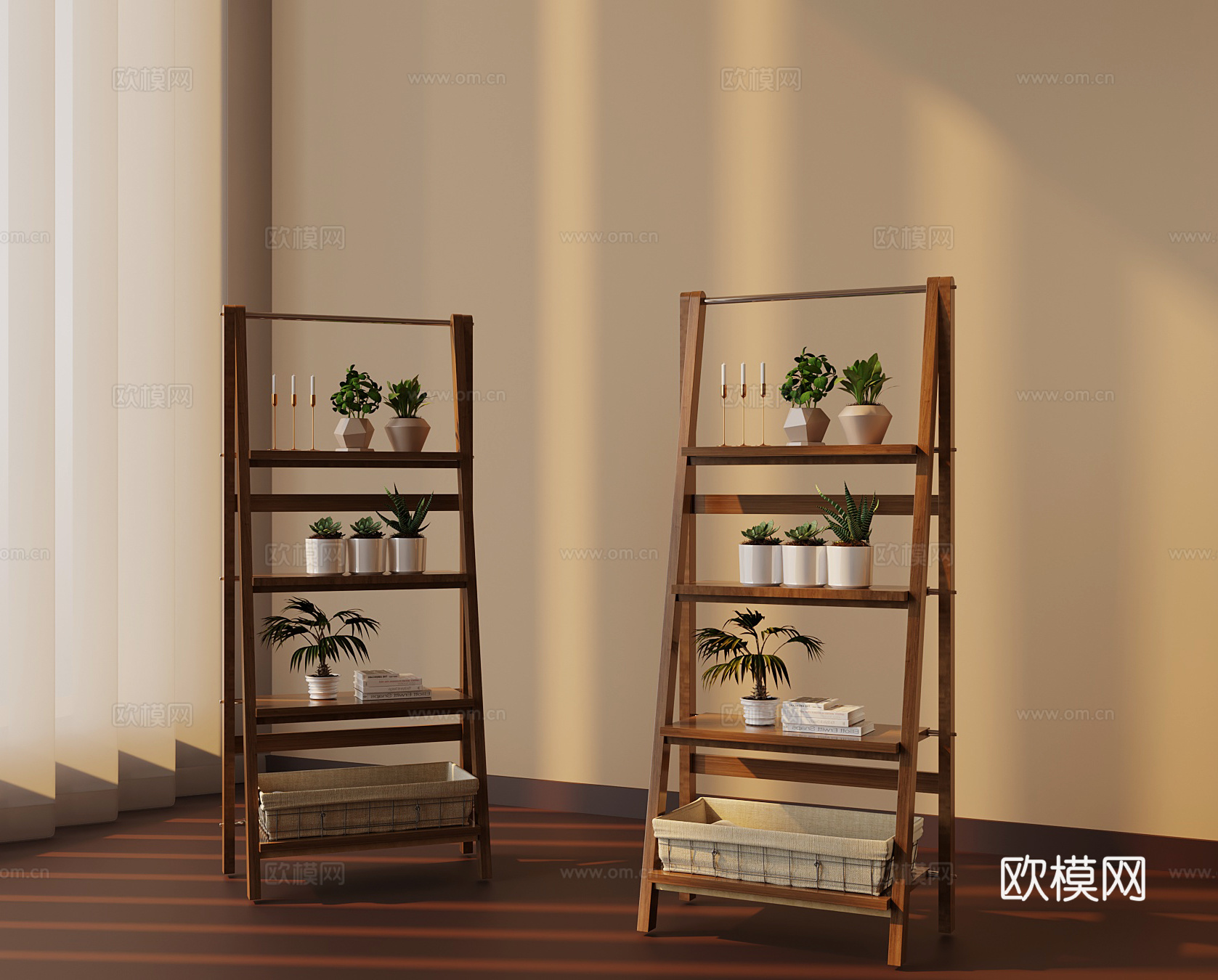 中古风绿植花架su模型