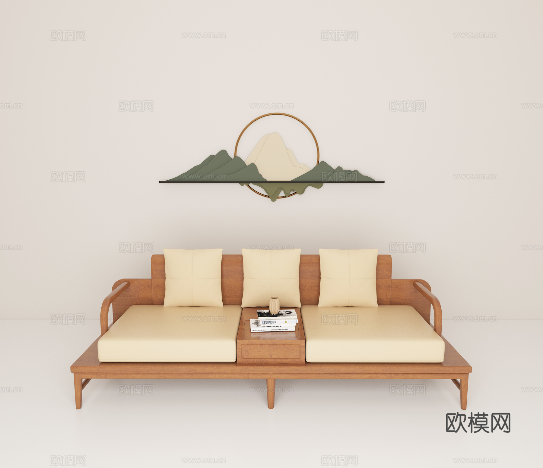 新中式双手沙发3d模型