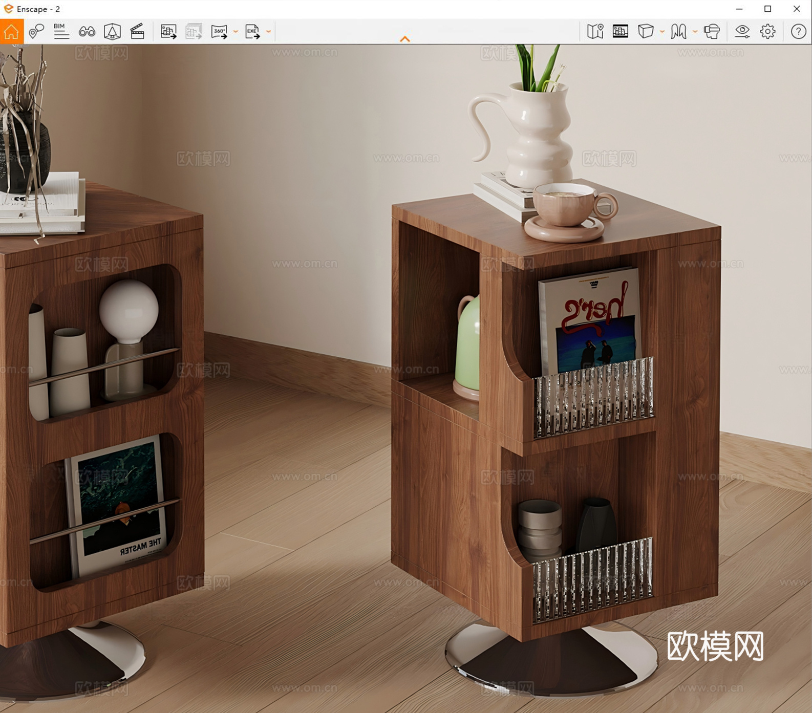 中古风旋转边几角几su模型