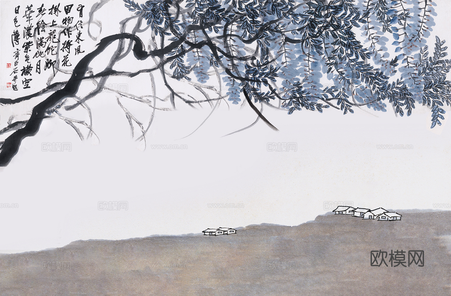 新中式水墨字画 山水装饰画 风景画