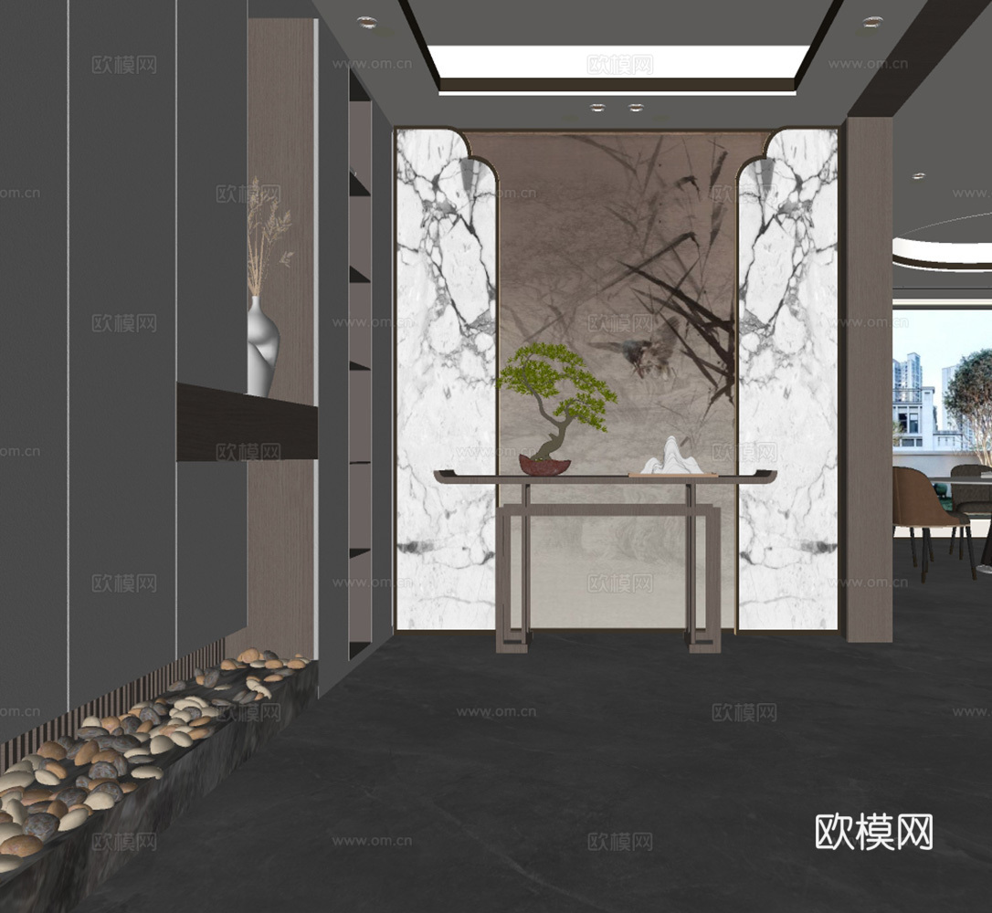 玄关过道su模型