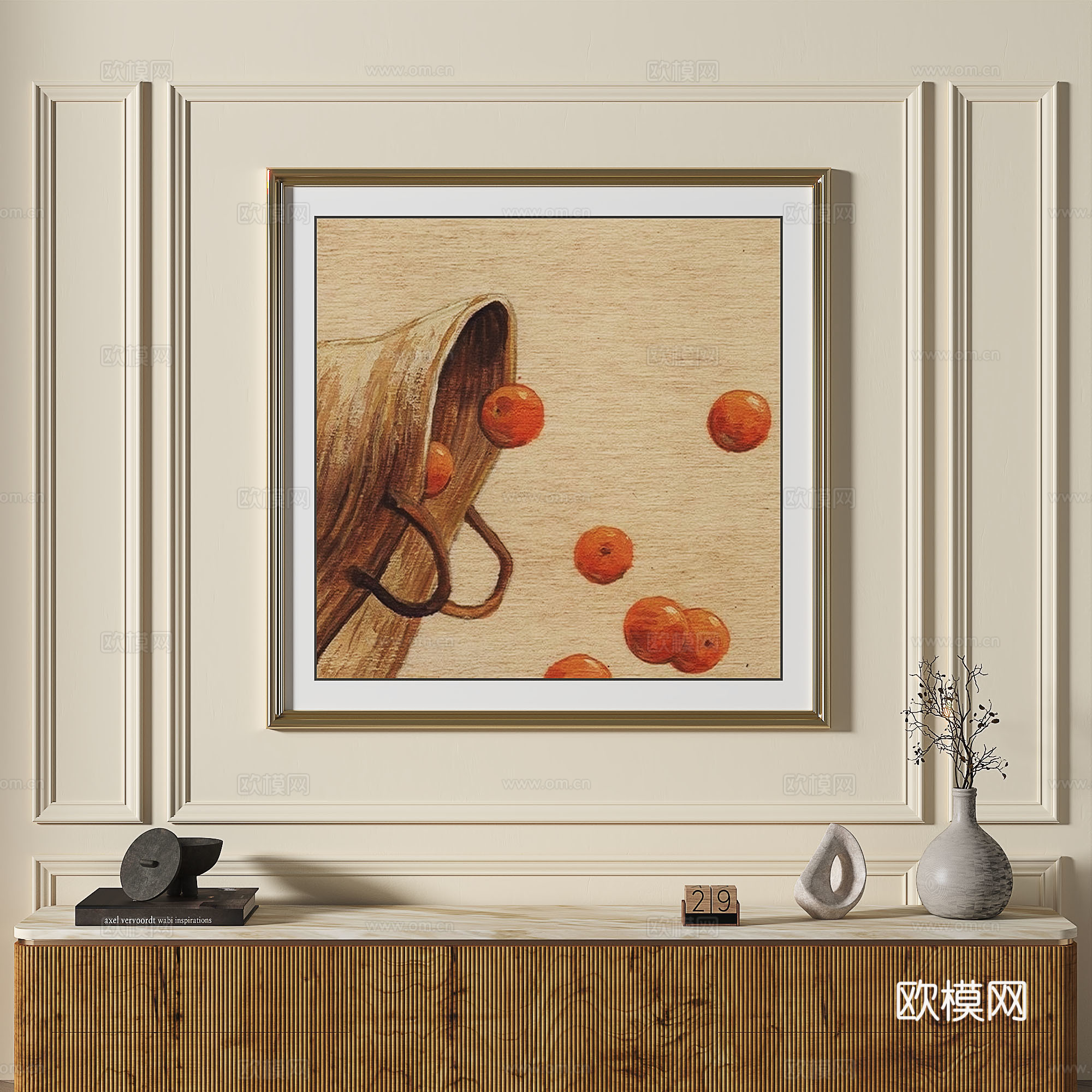 现代，法式，复古，简约，抽象，轻奢，装饰画3d模型