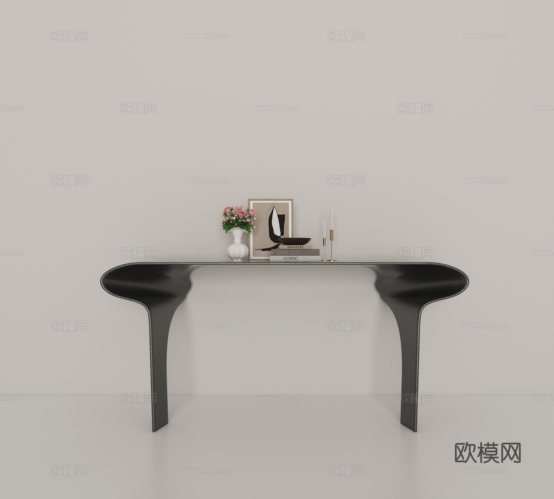 现代极简端景案条3d模型