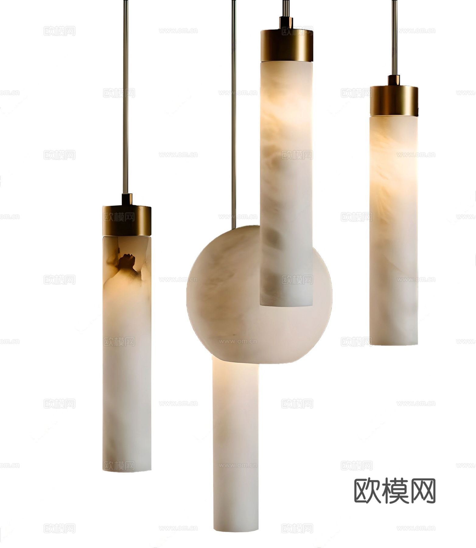 现代吊灯 现代云石灯 装饰吊灯 多头吊灯 金属吊灯3d模型