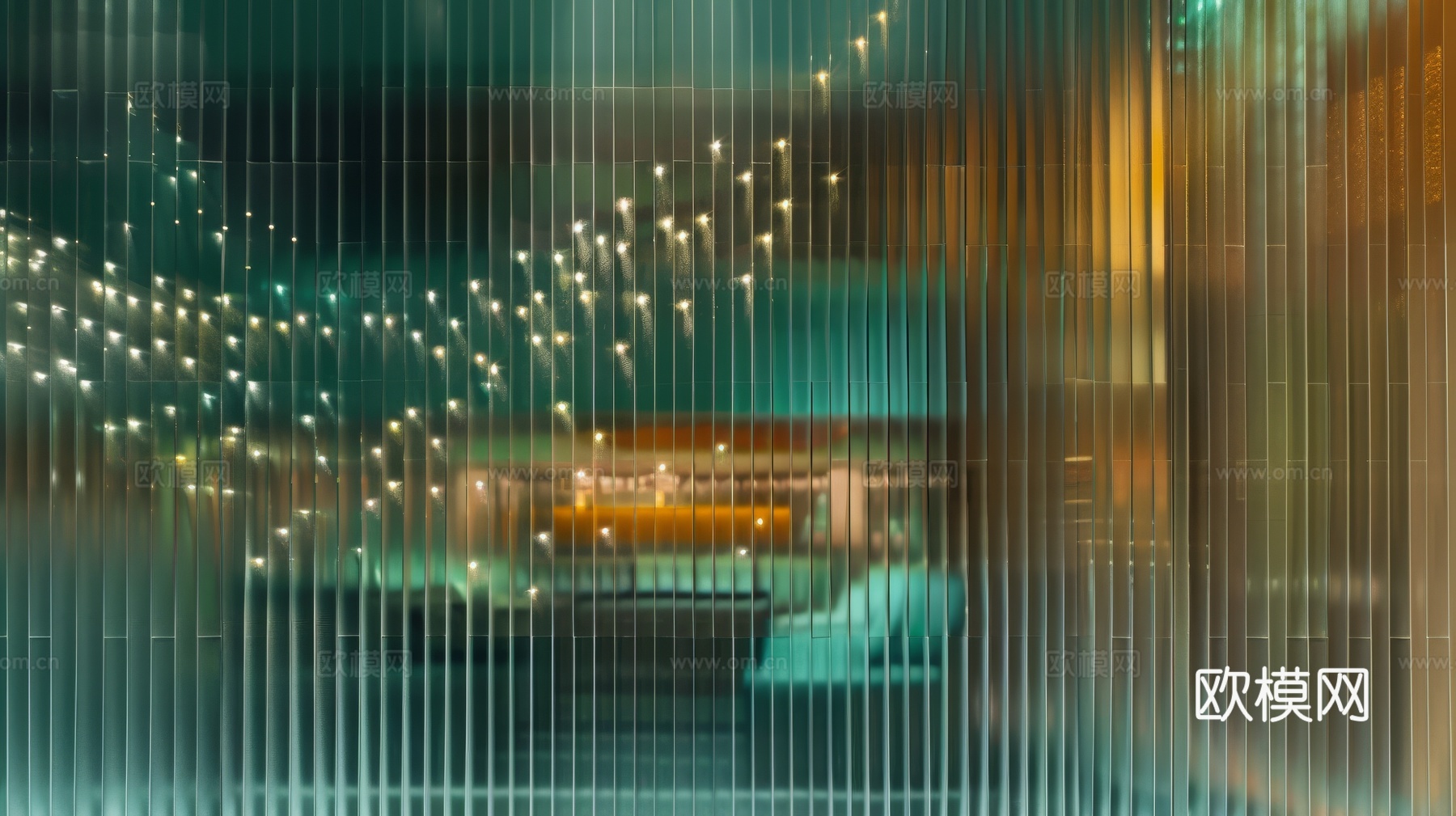 夹丝艺术玻璃幕墙隔断下载（渲染图7）