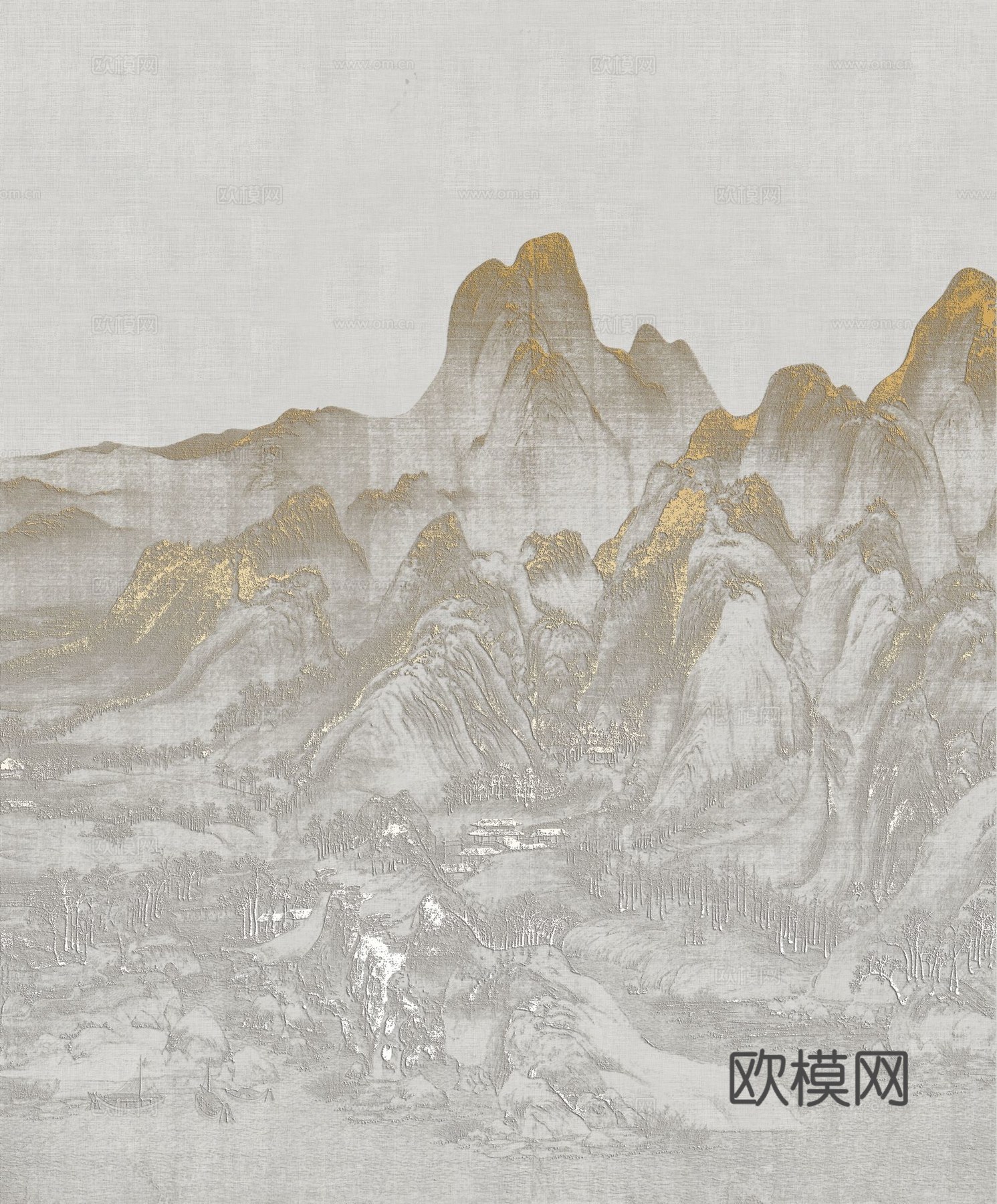 新中式肌理壁纸贴图