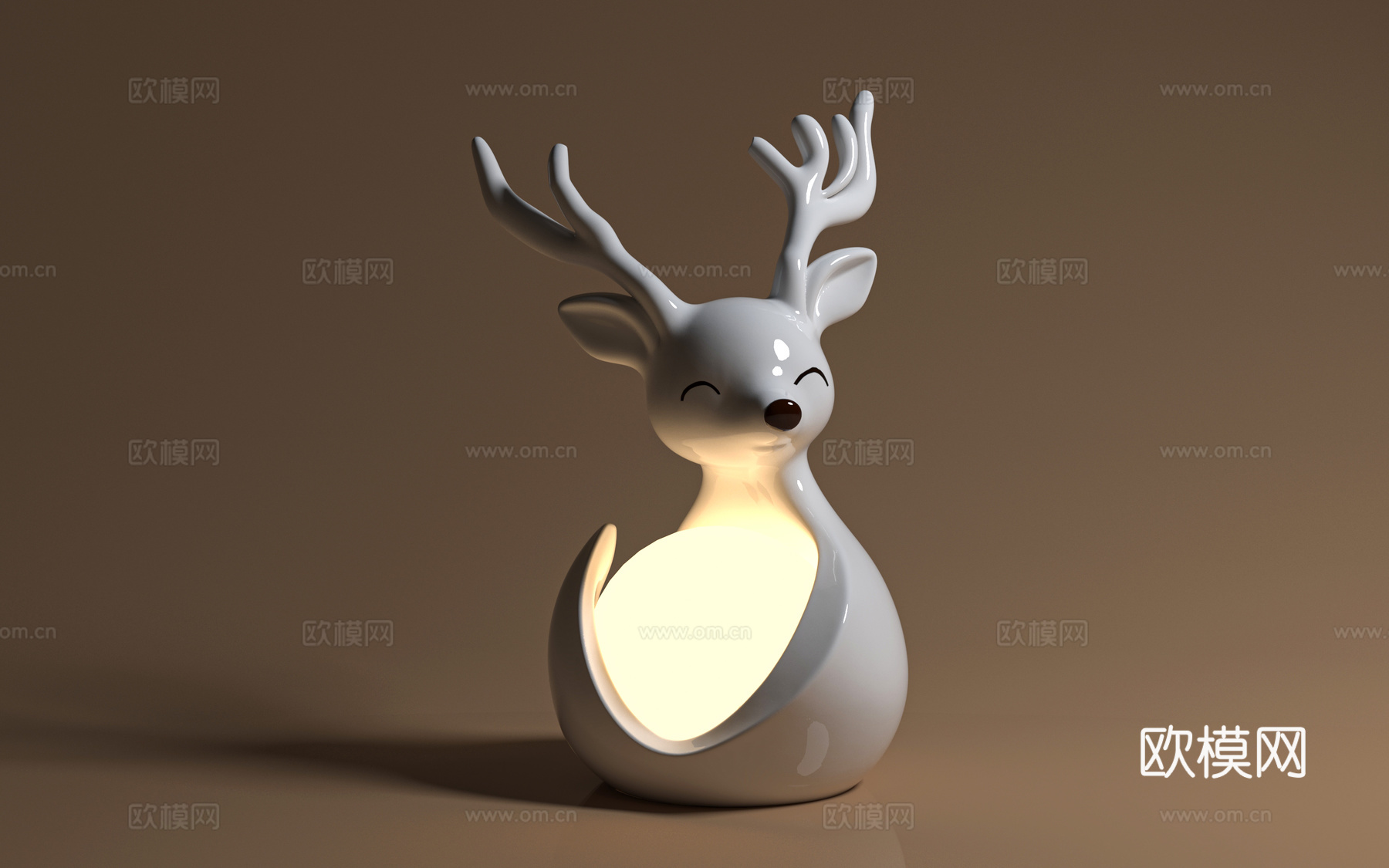 小鹿台灯 动物灯具 氛围装饰灯具 卡通动物 造型小夜灯 创意3d模型