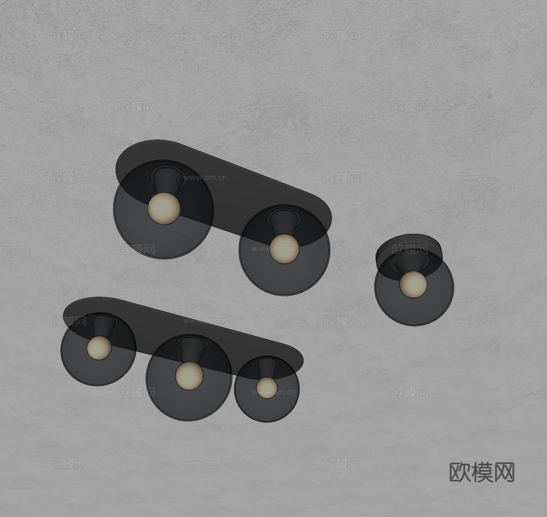 意式吸顶灯 轻奢吸顶灯 极简吸顶灯 现代吸顶灯su模型