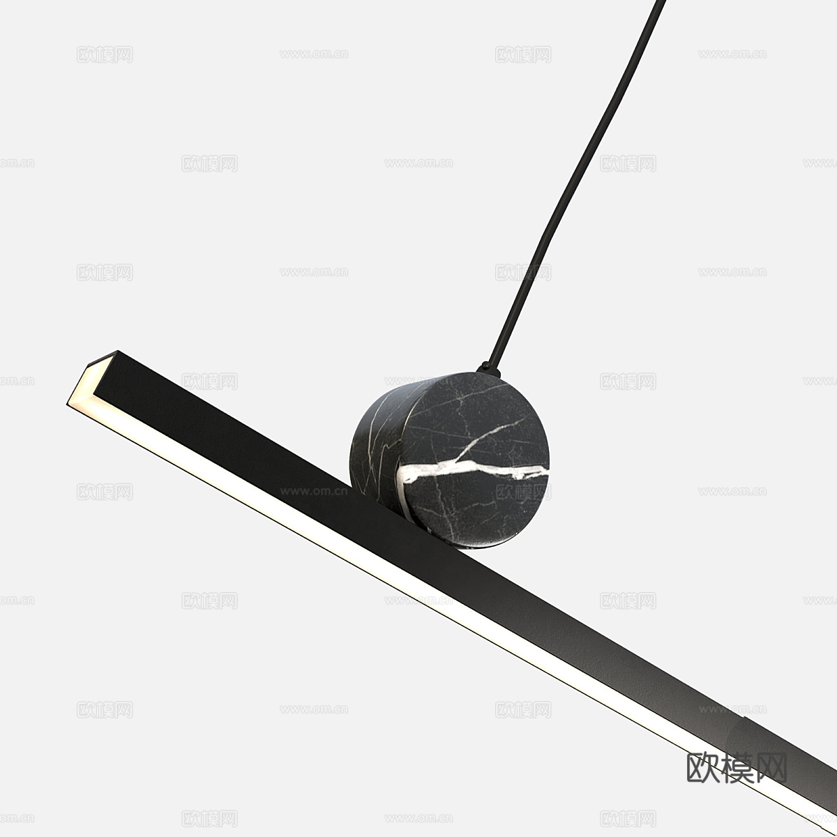 现代极简条形吊灯3d模型