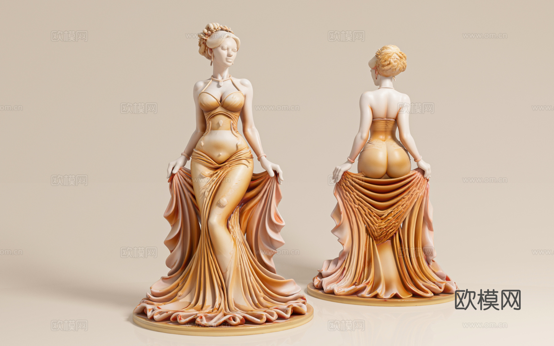 女人美女 人物雕像 少女人体 人体艺术 艺术装置 陈设装饰3d模型