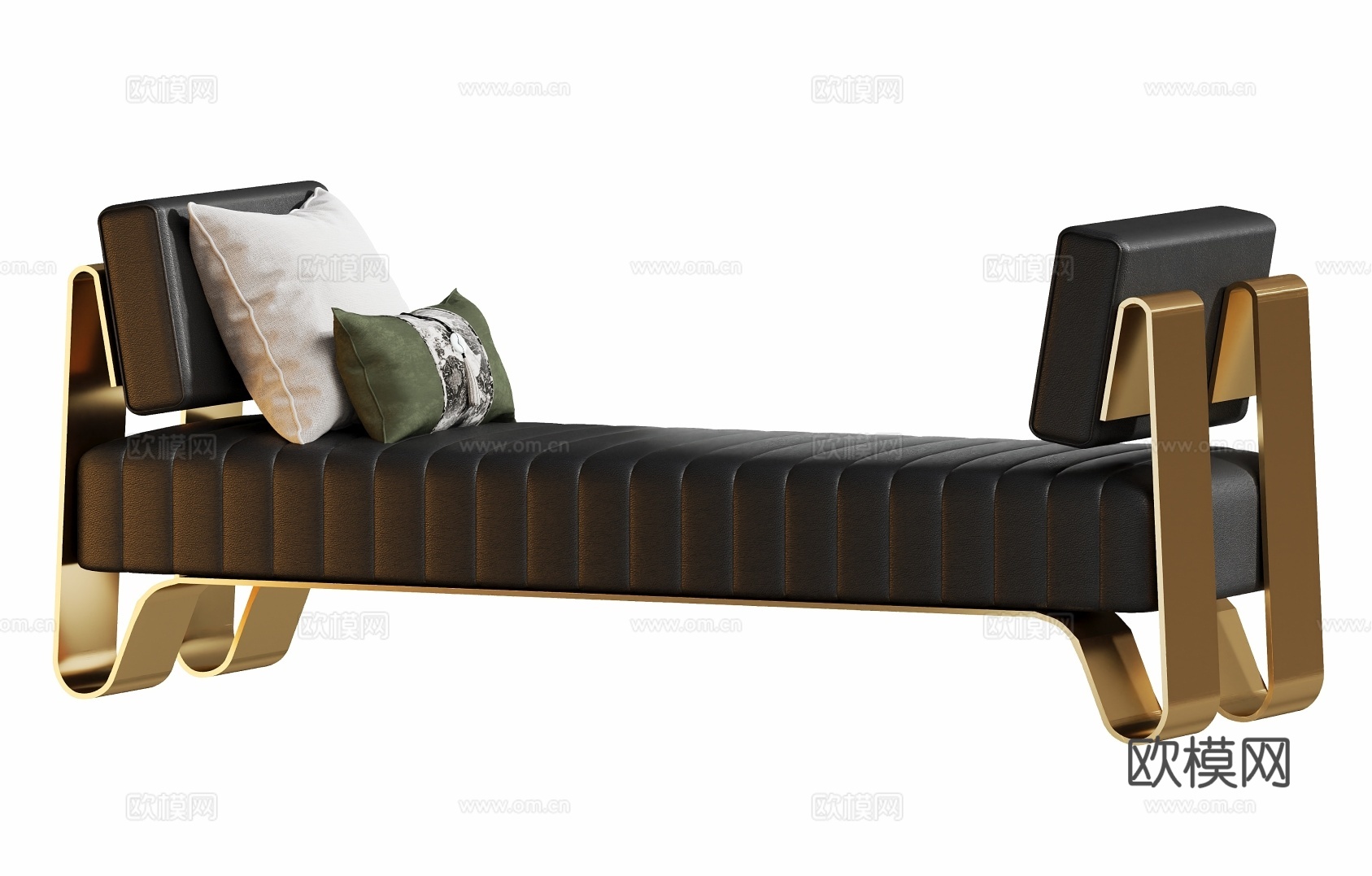 现代长凳床尾凳su模型