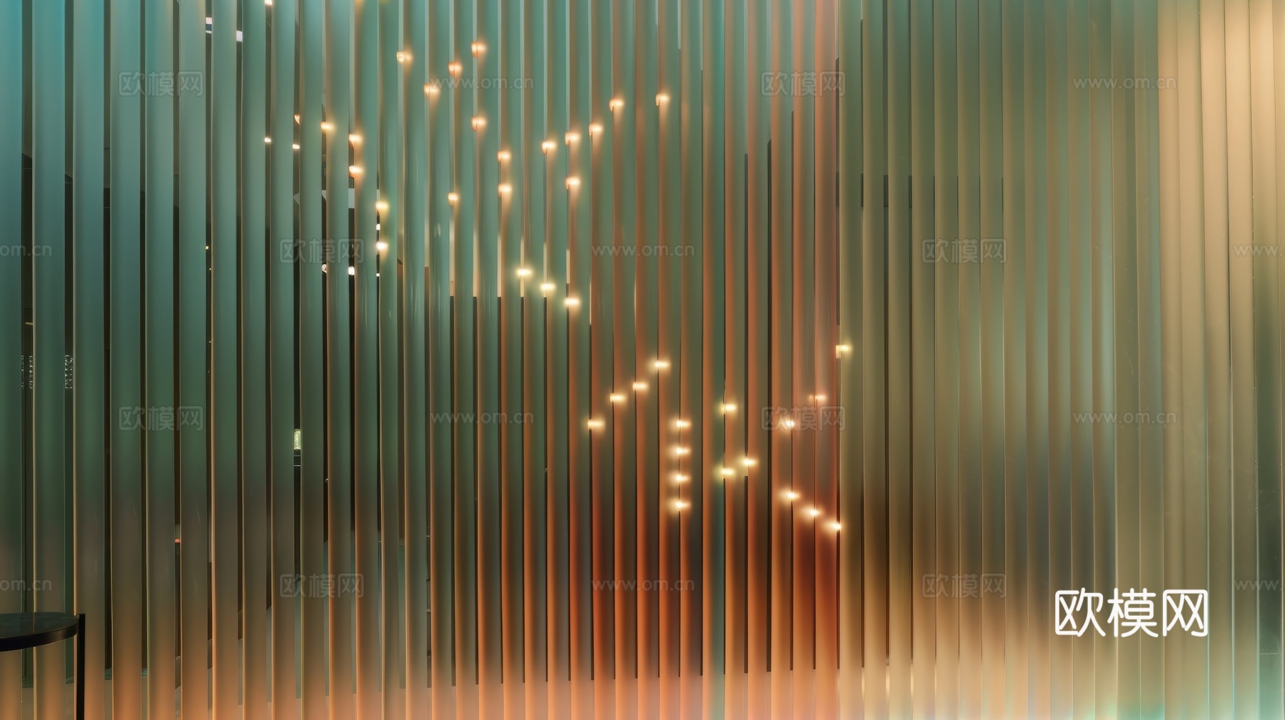 夹丝艺术玻璃幕墙隔断下载（渲染图1）