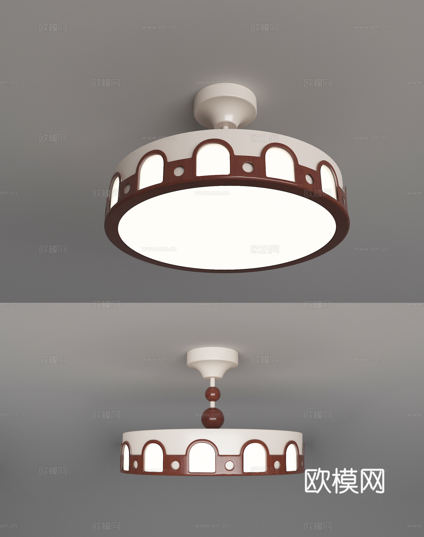 现代奶油风吊灯3d模型
