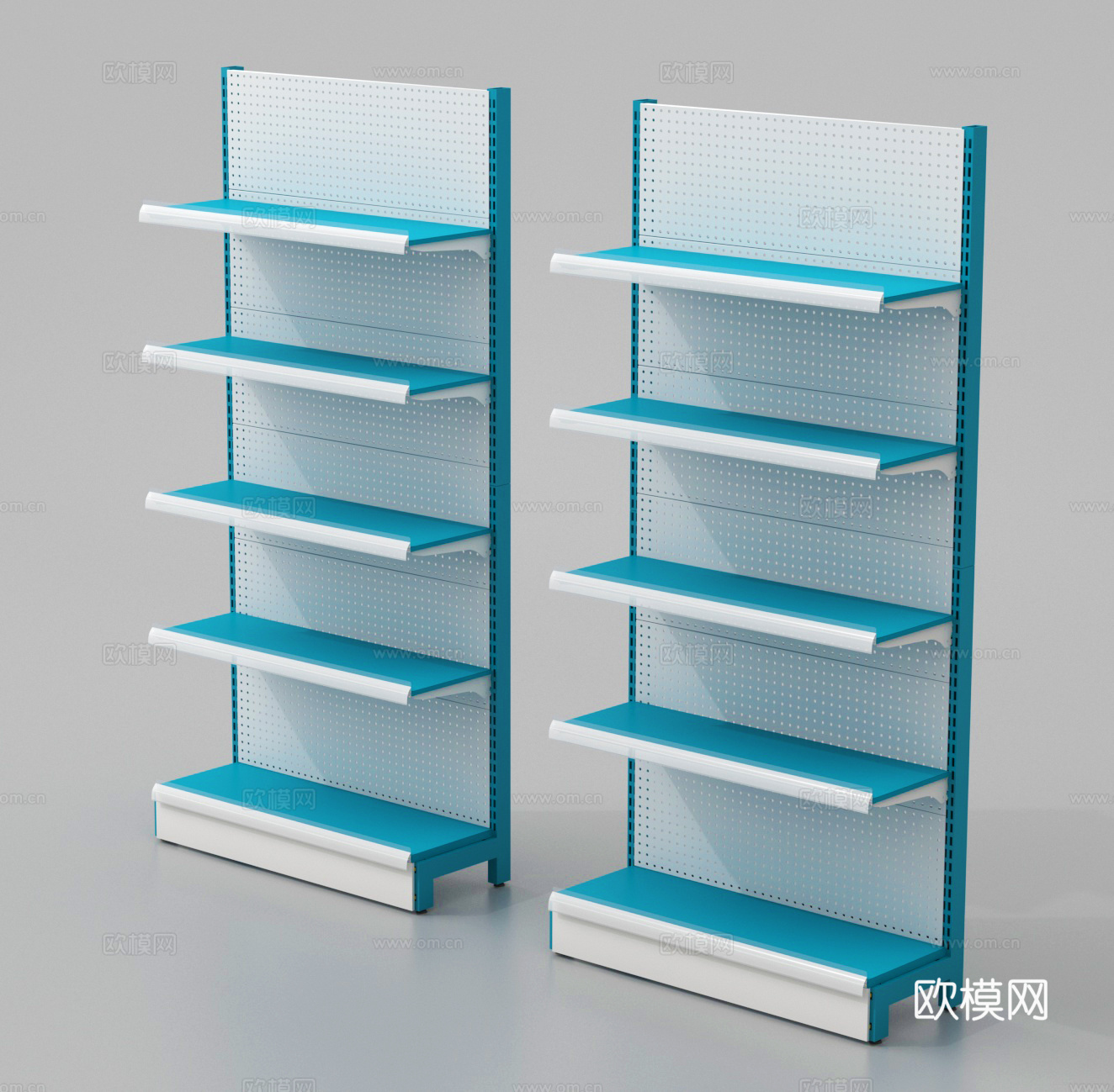 超市货架 商品展架 铁皮货架3d模型