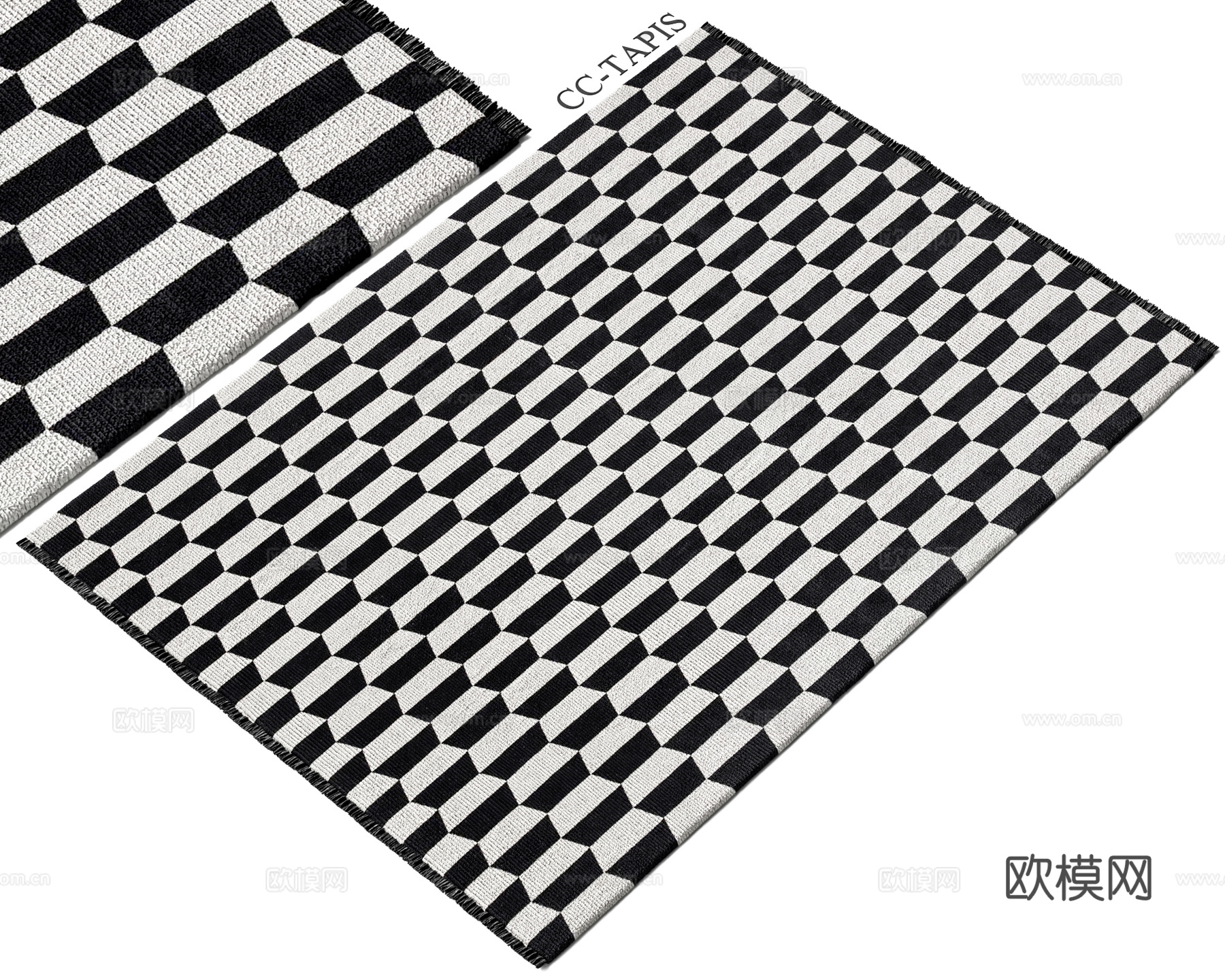 CC-TAPIS 棋盘格地毯 法式地毯 客厅地毯 布艺地毯3d模型
