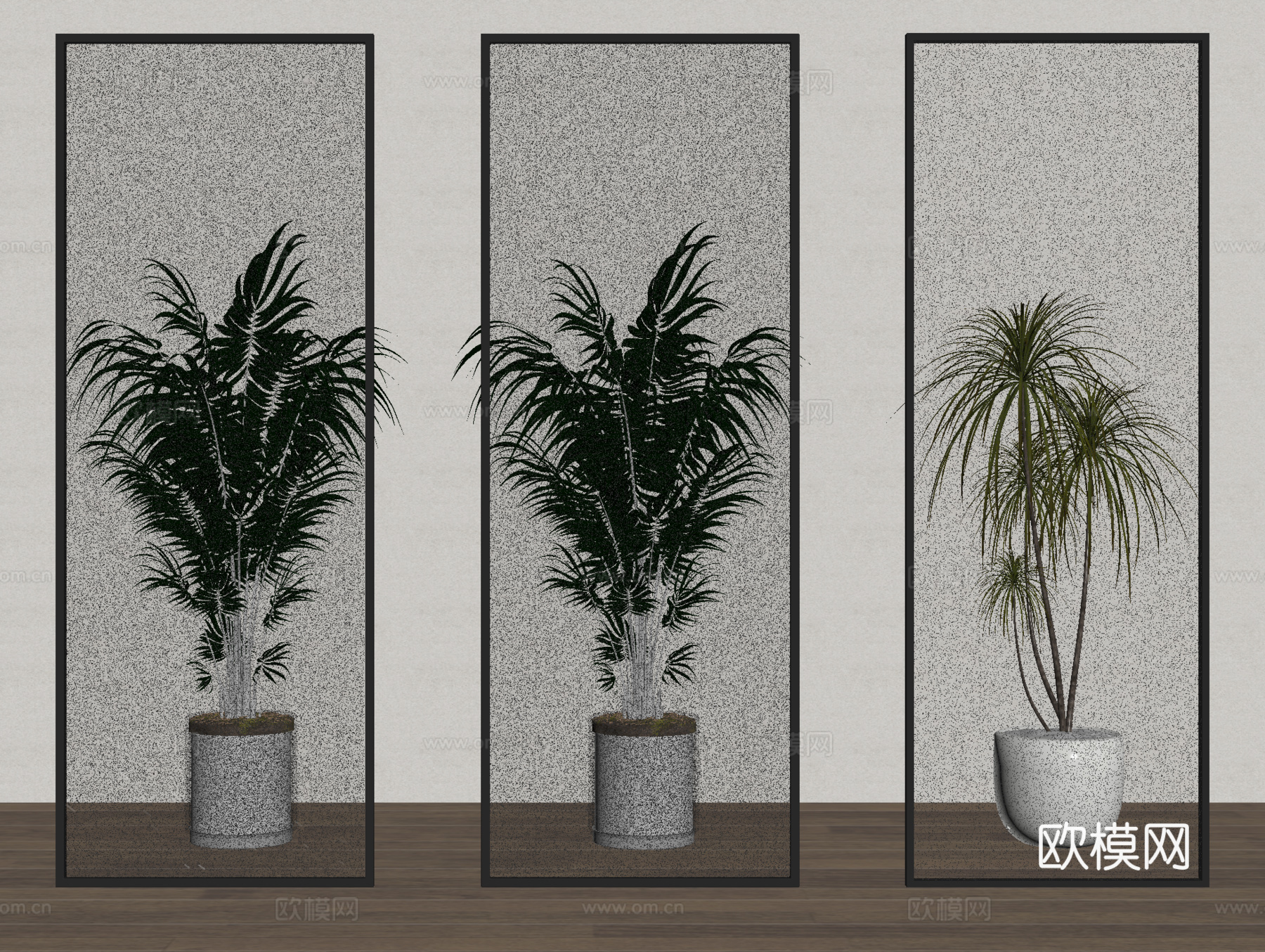玻璃屏风 隔断su模型