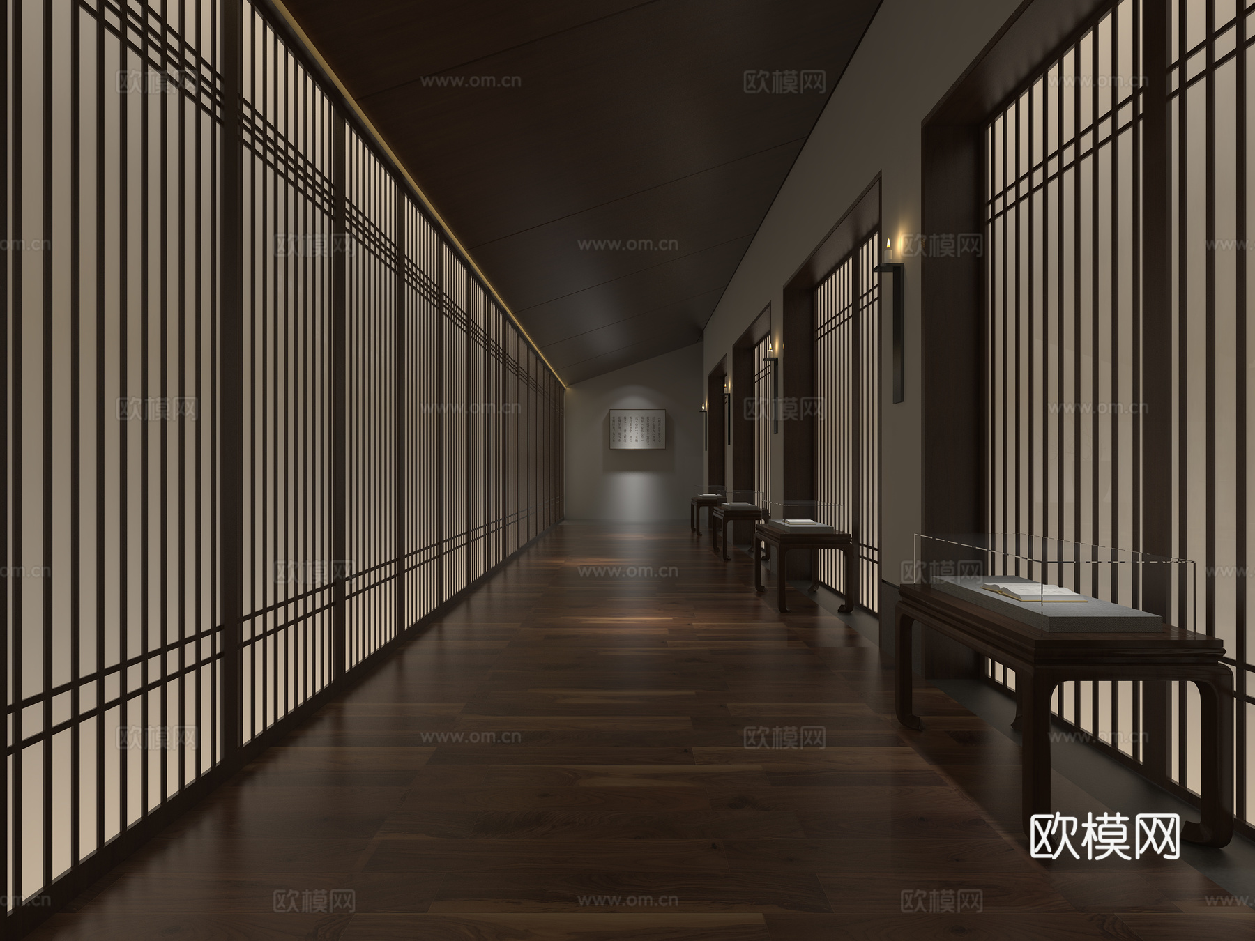 新中式禅修寺院3d模型