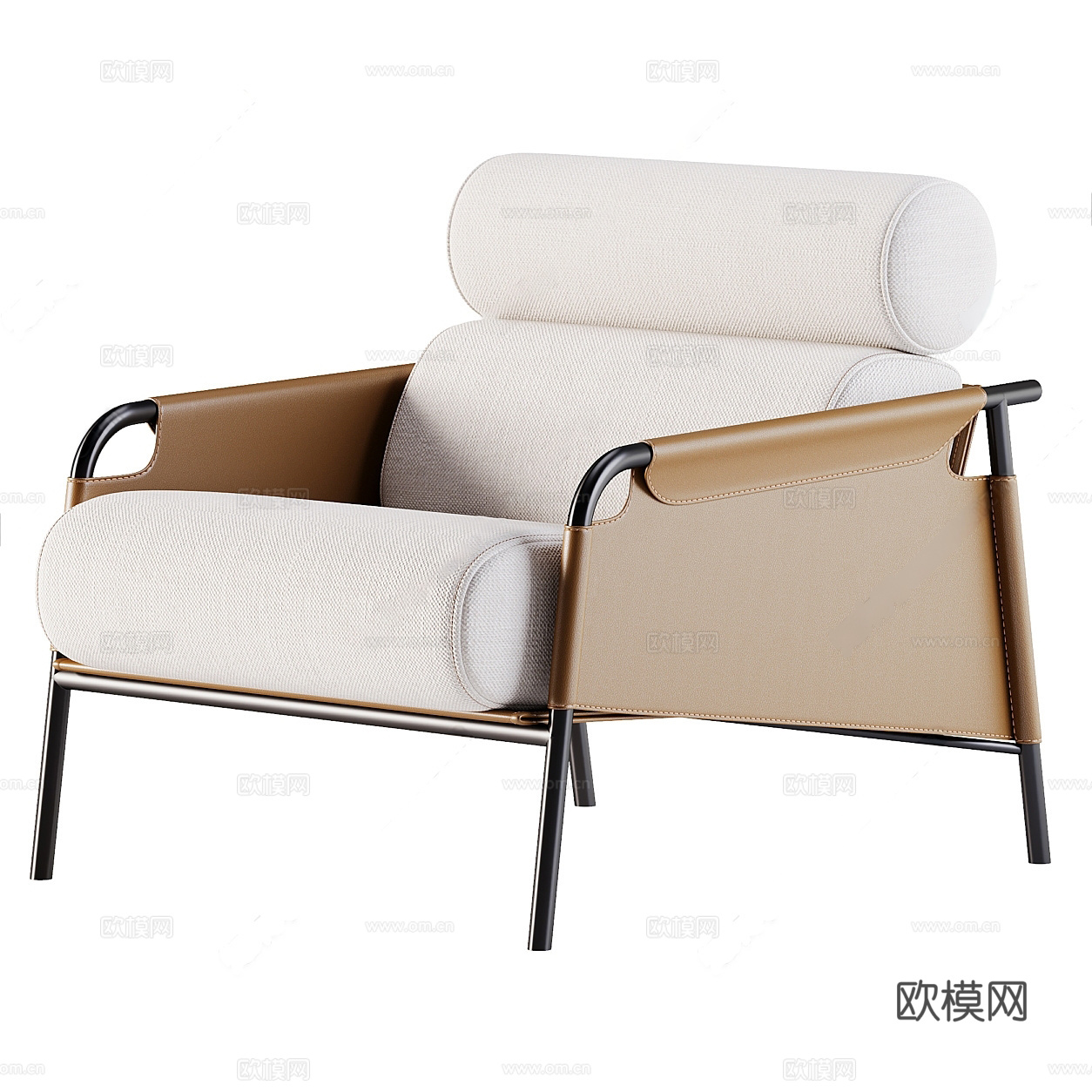 现代休闲椅 轻奢休闲椅 中古侘寂休闲椅 中古休闲 铁艺沙发3d模型