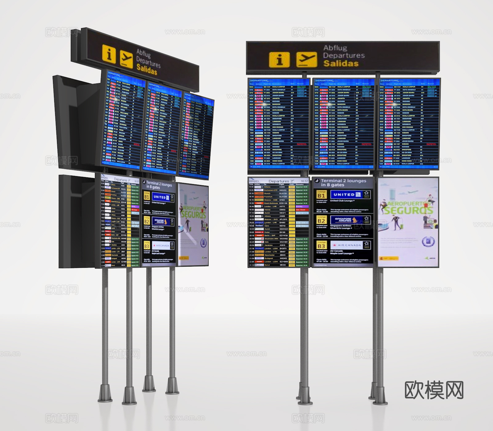 机场时刻表3d模型