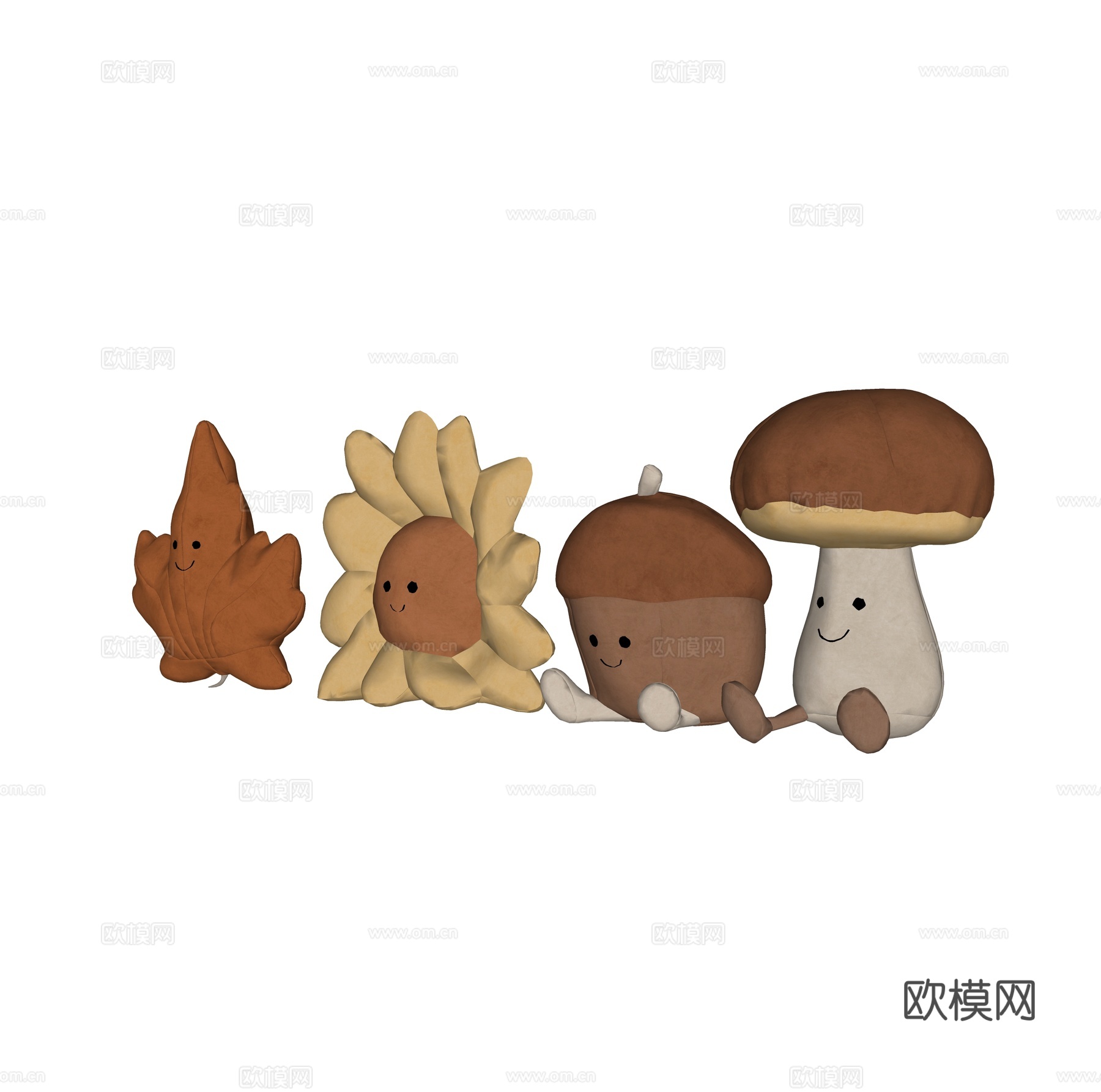现代儿童毛绒玩偶 玩具su模型