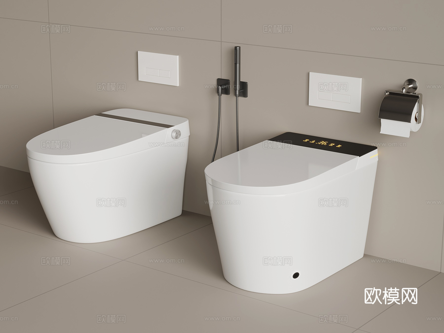 马桶 现代壁挂式马桶 智能马桶3d模型