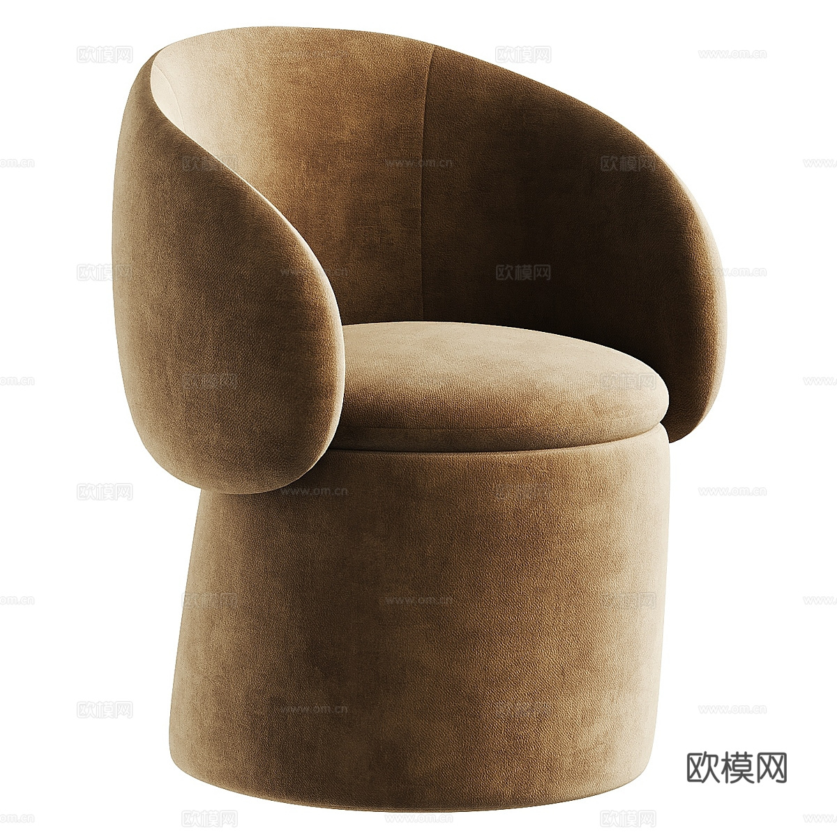 现代意式奶油风布艺餐椅3d模型