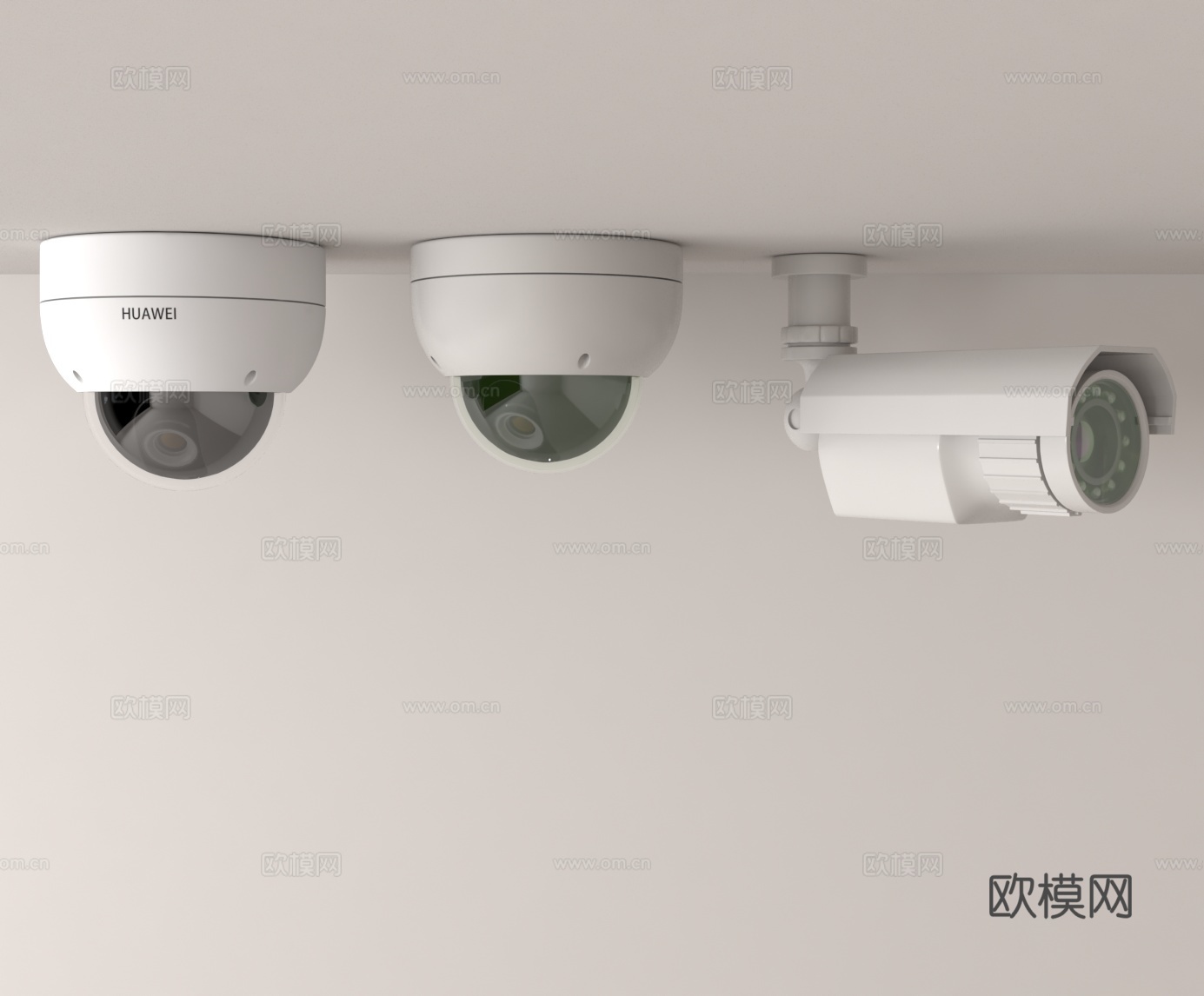 智能安防高清监控摄像头#球形监控 #枪型监控摄像头3d模型