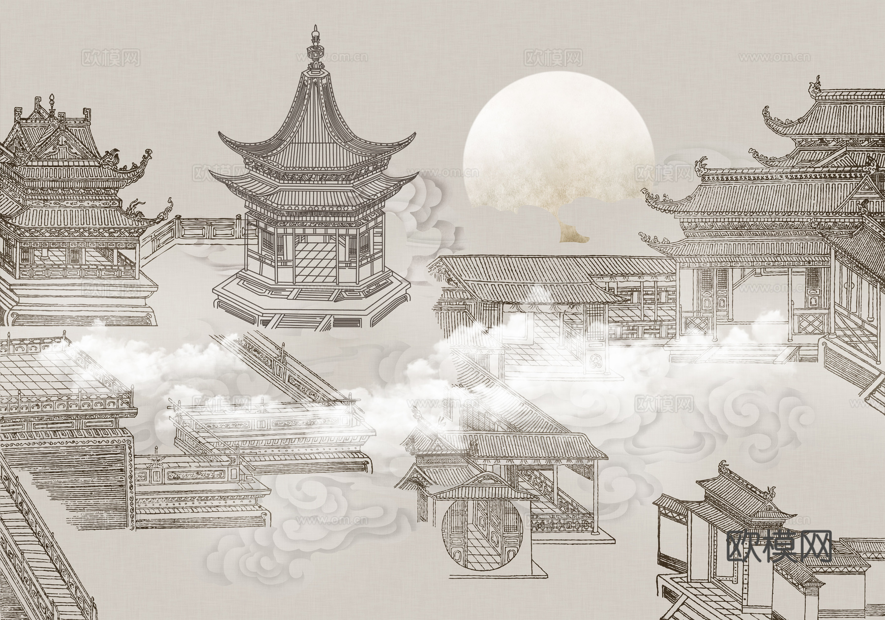 新中式水墨字画 山水装饰画 风景画下载