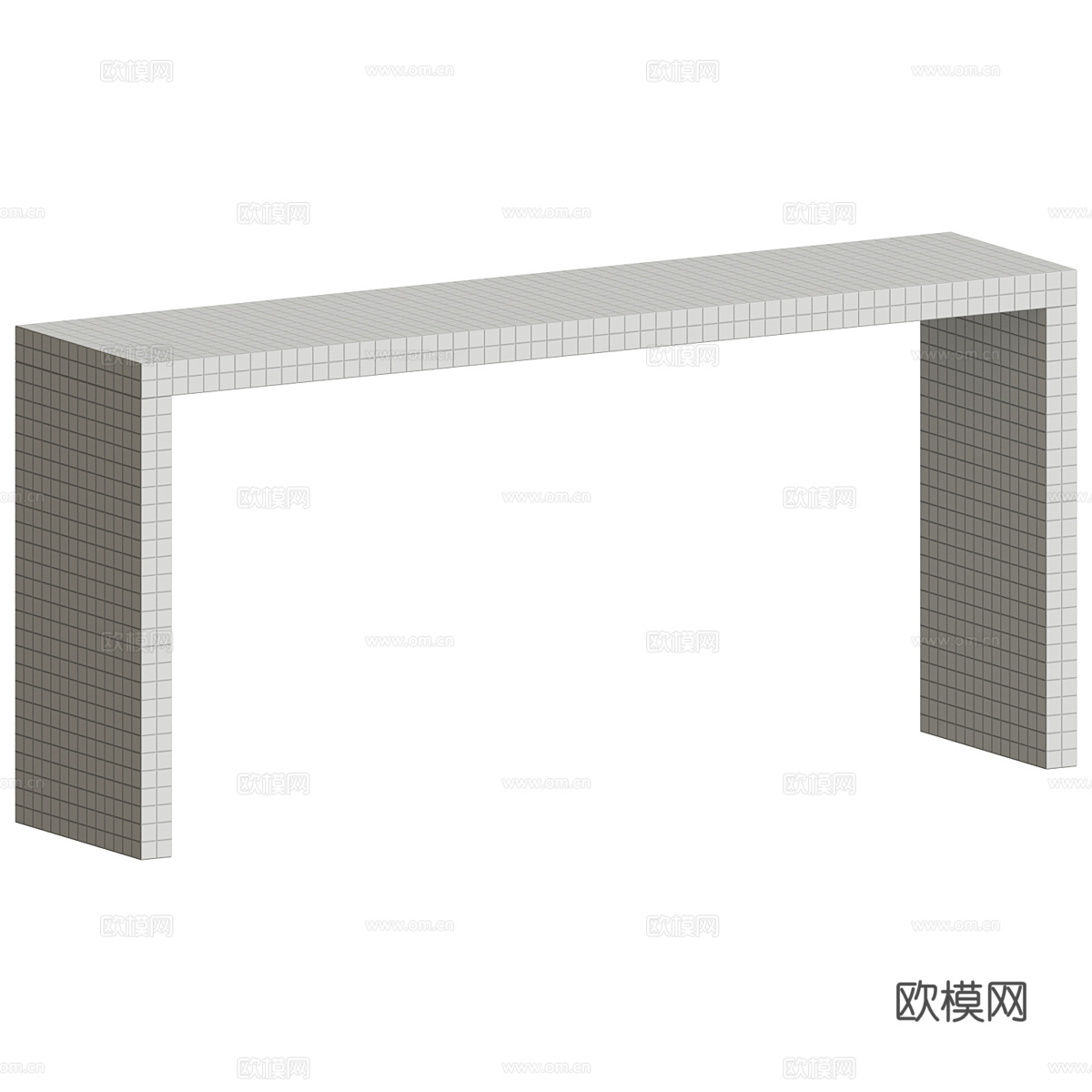 现代极简端景条案3d模型