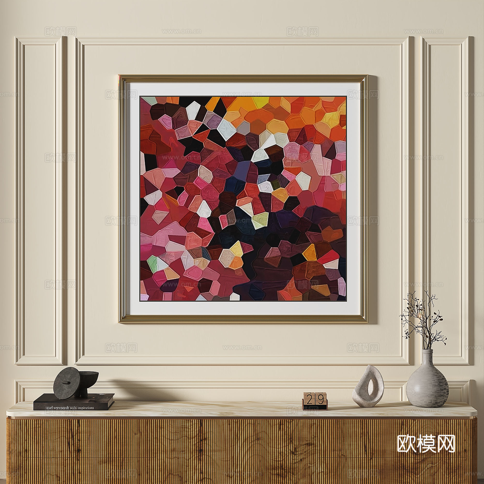 现代，法式，复古，简约，抽象，轻奢，装饰画3d模型
