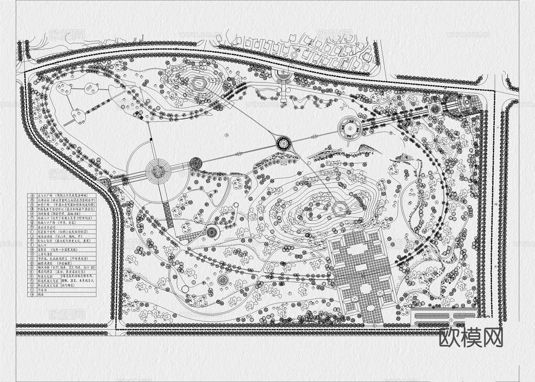 滨水公园 湿地公园 滨河公园 河道公园 滨水景观 滨湖公园cad施工图
