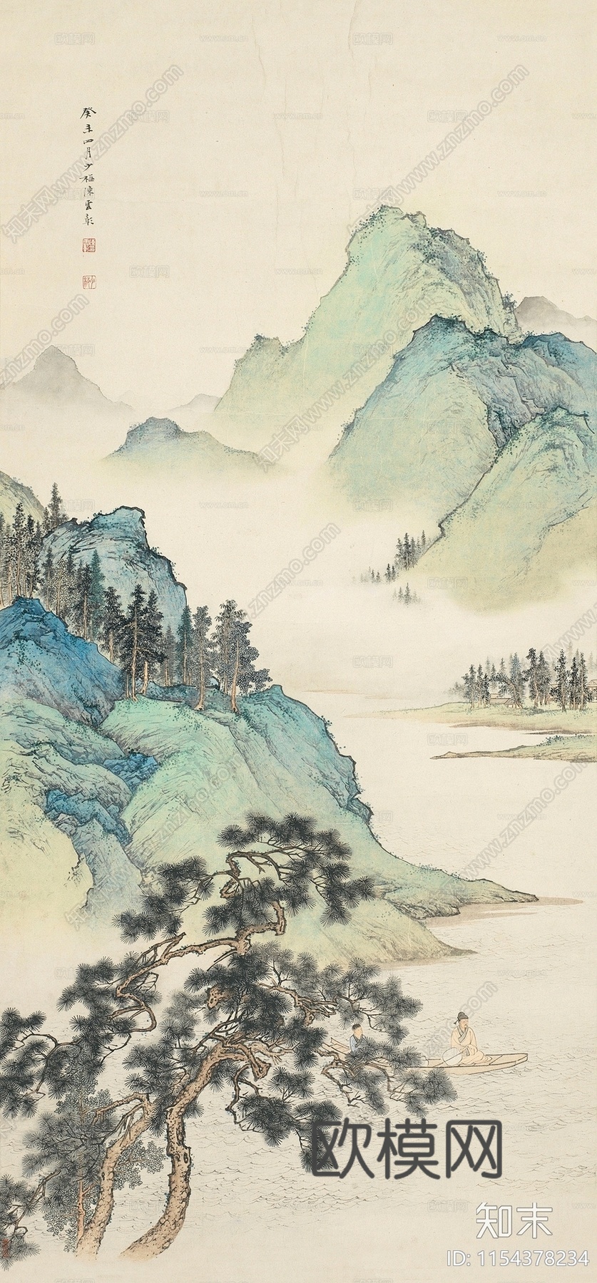 新中式山水画贴图