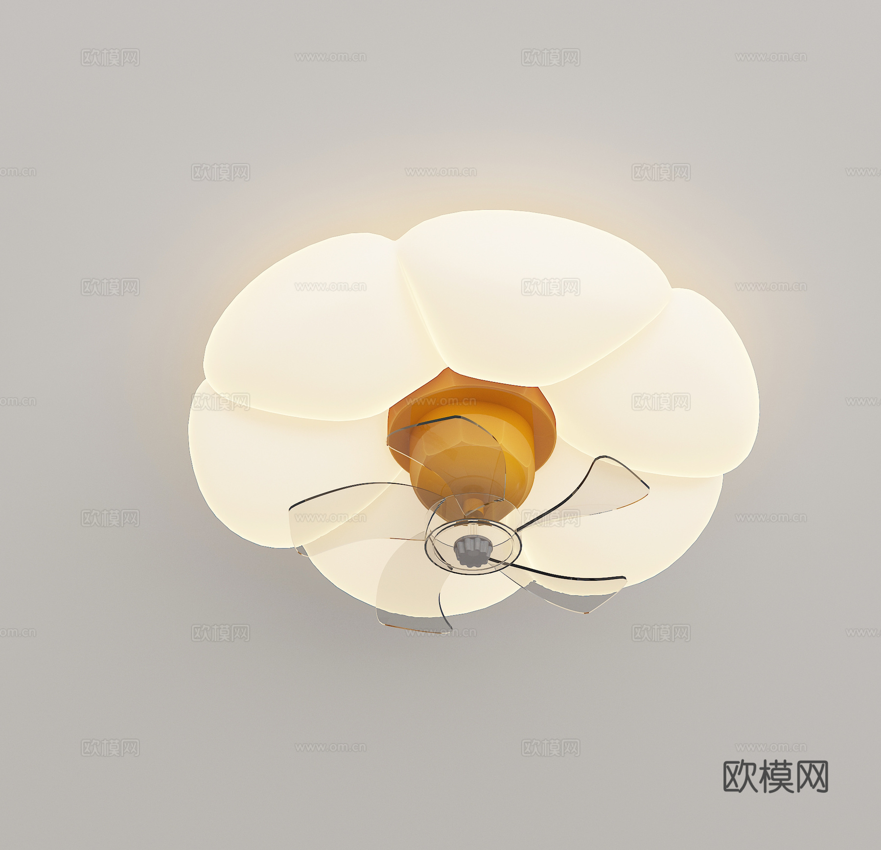 现代奶油风卧室吸顶灯3d模型