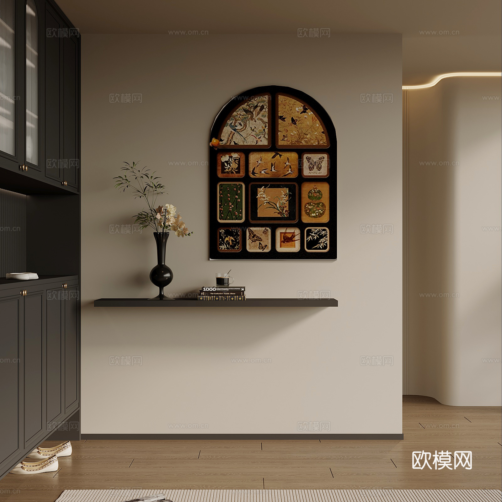法式玄关 装饰画 饰品摆件3d模型
