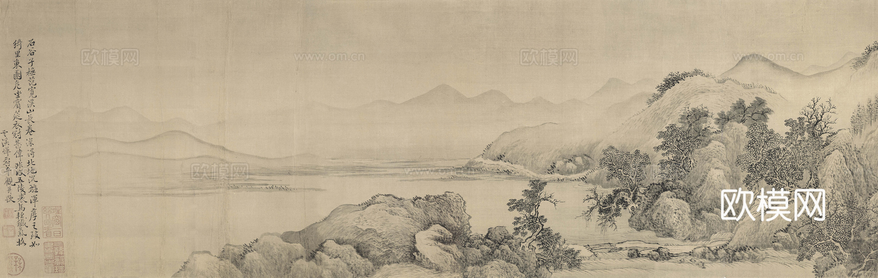 中式山水画贴图