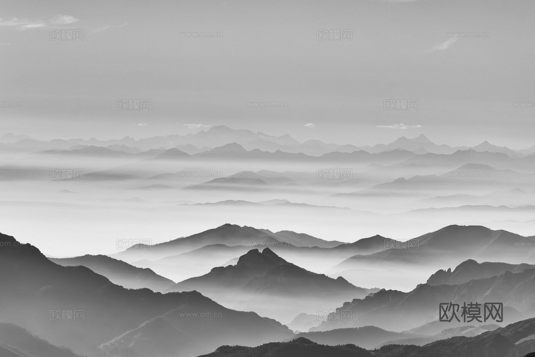 新中式水墨字画 山水装饰画